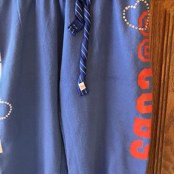 PINK Victoria's Secret Chicago Cubs Blue Logo Sweatpants Small MLB 7/8th Love - Picture 2 of 8